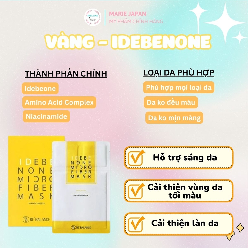 Mặt Nạ Vải Vi Sợi Be’Balance Micro Fiber Cấp Ẩm Làm Dịu Da Phục Hồi Tổn Thương Hàn Quốc FULL Hộp 10 Miếng