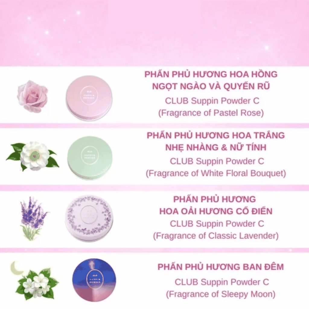 Phấn Phủ Dưỡng Da Club Suppin Powder B Kiềm Dầu Lâu Trôi Dưỡng Ẩm Hương Hoa Trắng Nhật Bản Hộp 12g
