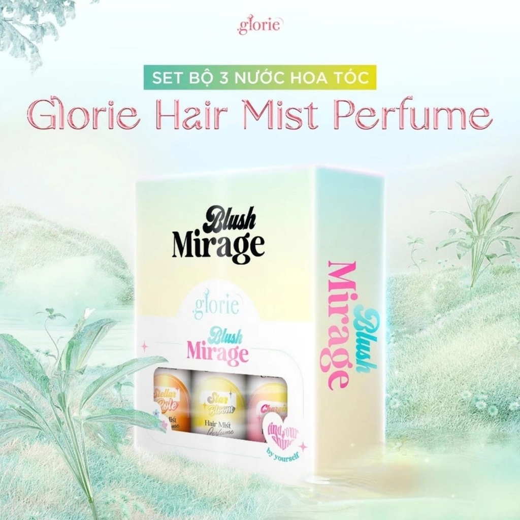 Nước Hoa Tóc Glorie Hair Mist Perfume Lưu Hương Thơm Hạn Chế Mùi Hôi Dưỡng Tóc Mềm Mượt Bộ 3 Chai Mini 10ml