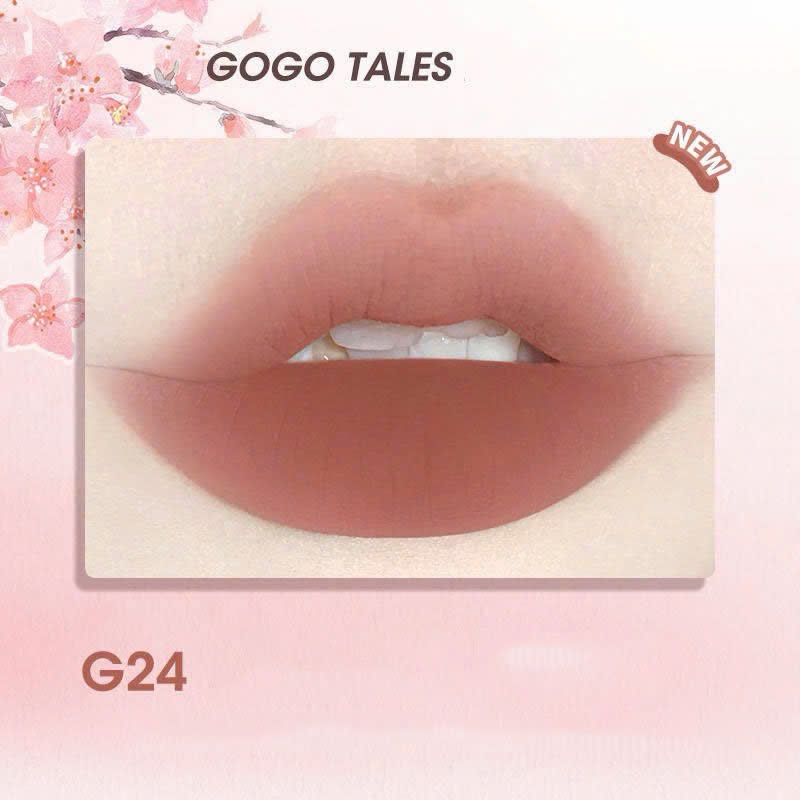 Son Kem Bùn Gogo Tales After Glow Mềm Mịn Lâu Trôi Không Dính Cốc Thin Mud Gauze Lip Glaze GT476