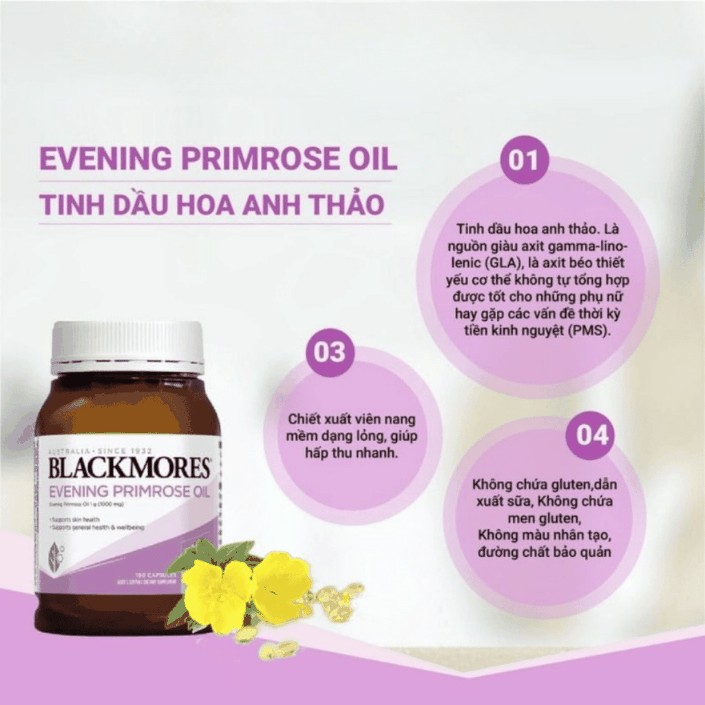 Tổng Hợp  Viên Uống Blackmores  Hỗ Trợ Cân Bằng Nội Tiết, Đẹp Da & Giảm Khô Da (Úc)