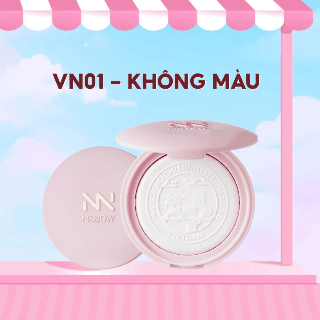 [MUA 1 TẶNG 1] Phấn Phủ Nén Thủy Tinh MENOW Mỏng Mịn Tự Nhiên Clear Radiant Pressed Powder Viet Nam Edition 7g