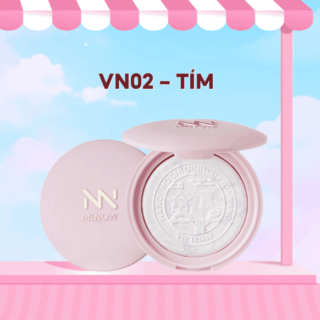 [MUA 1 TẶNG 1] Phấn Phủ Nén Thủy Tinh MENOW Mỏng Mịn Tự Nhiên Clear Radiant Pressed Powder Viet Nam Edition 7g