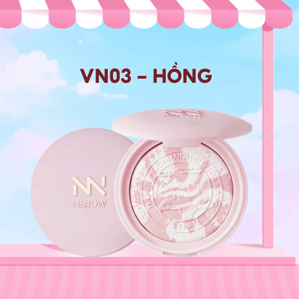 [MUA 1 TẶNG 1] Phấn Phủ Nén Thủy Tinh MENOW Mỏng Mịn Tự Nhiên Clear Radiant Pressed Powder Viet Nam Edition 7g