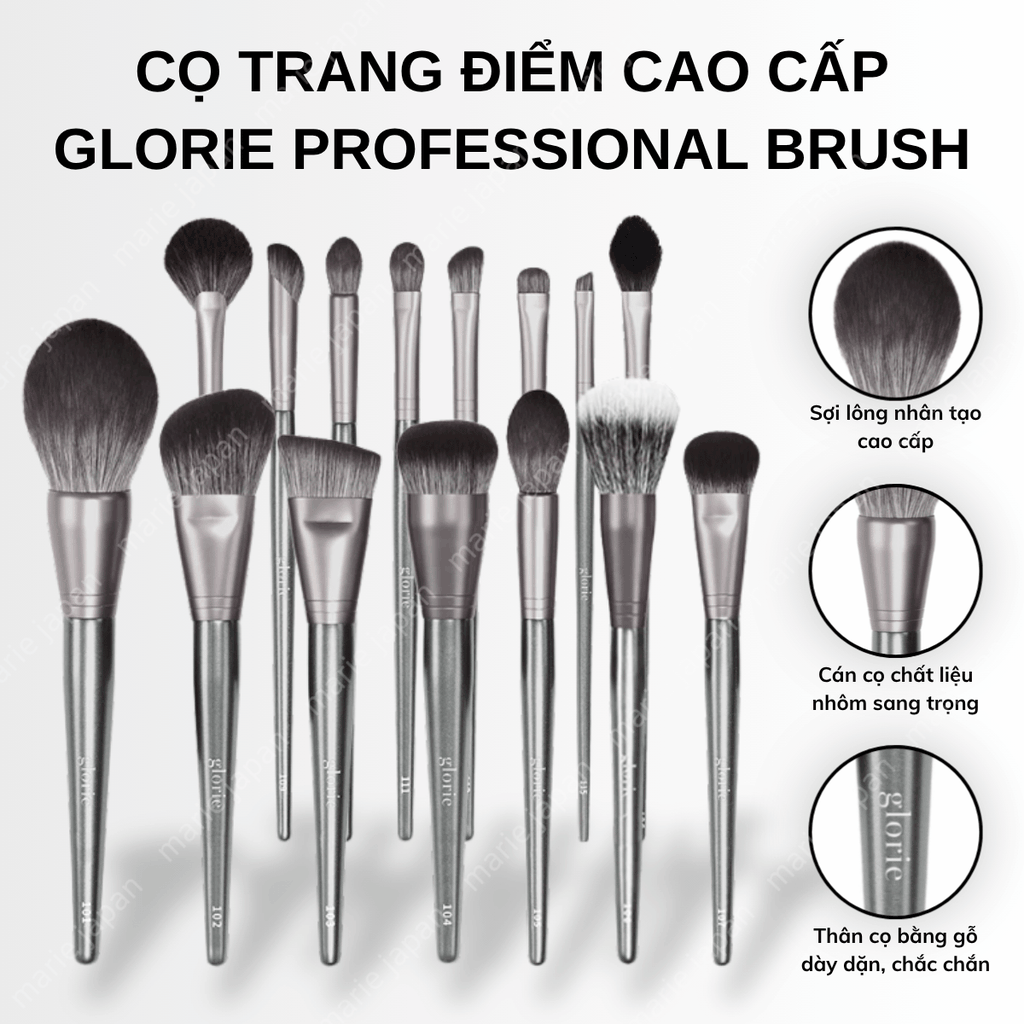 Cọ Trang Điểm Glorie Makeup Chuyên Nghiệp Lông Siêu Mềm Bám Phấn Professional Brush