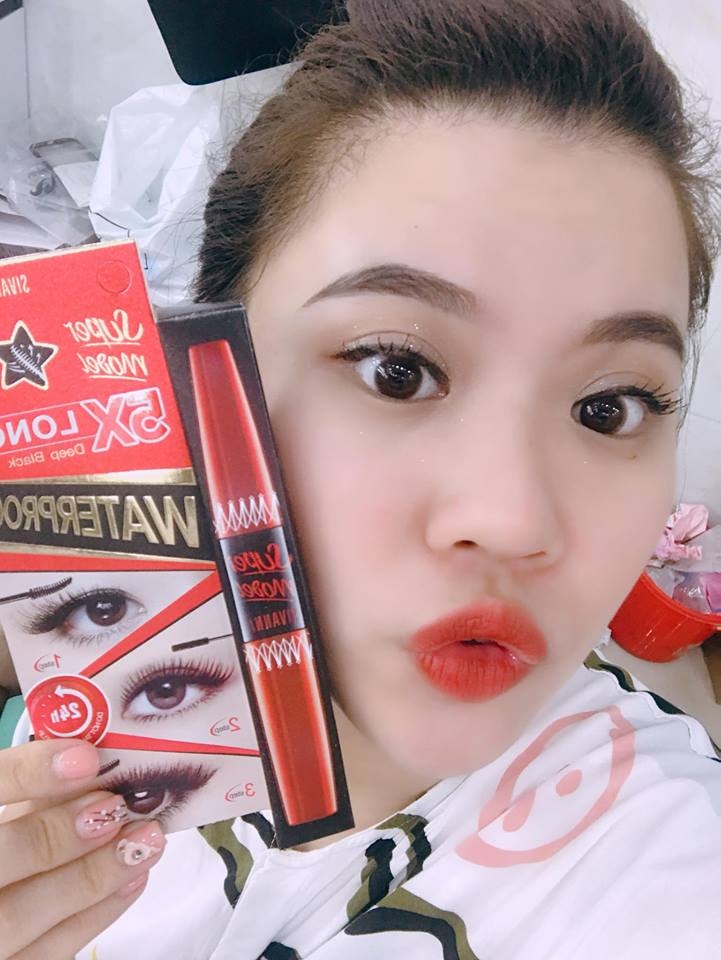 Mascara Sivanna 2 Đầu Nối Cong Dài Dày Mi Super Model 5X Long 30ml