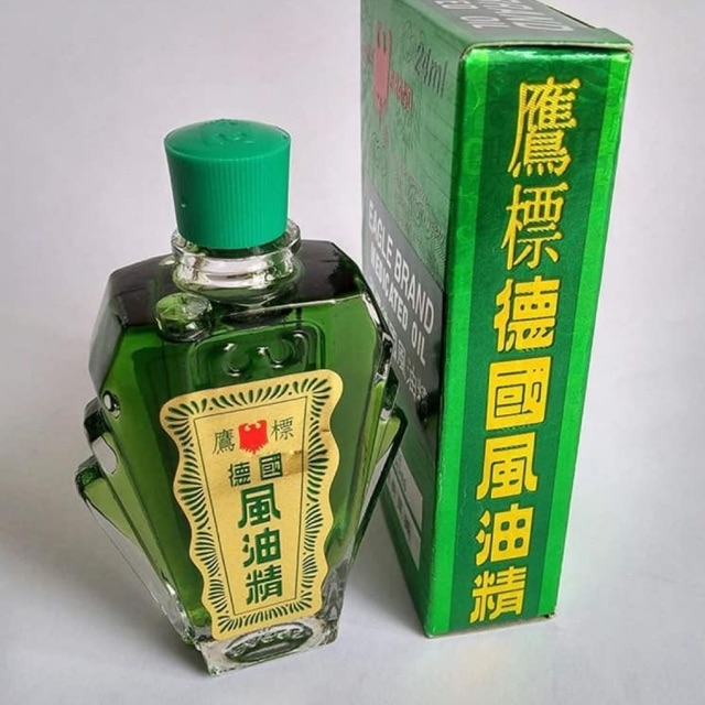 Dầu Gió Xanh Con Ó 2 Nắp Eagle Brand Medicated Oil Mỹ 24ml