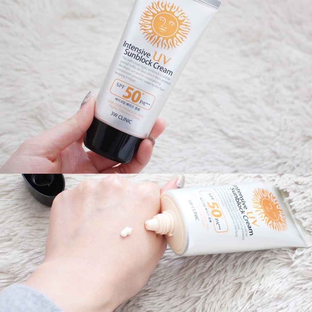 Kem Chống Nắng 3W Clinic Intensive UV Sunblock Cream SPF50 Tuýp 70ml