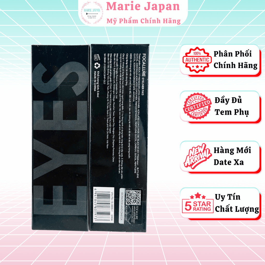 Kẻ Mắt Nước Focallure Mực Đậm Siêu Dễ Kẻ  Nhanh Khô Lâu Trôi Liquid Eyeliner Pen FA13
