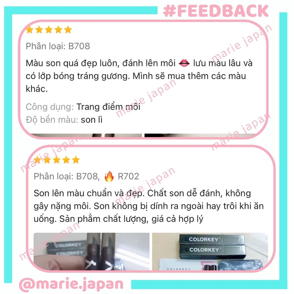 Son Gương Bóng Colorkey Môi Đầy Đặn Căng Bóng Quyến Rũ  Airy Lip Mirror Series 2.5g