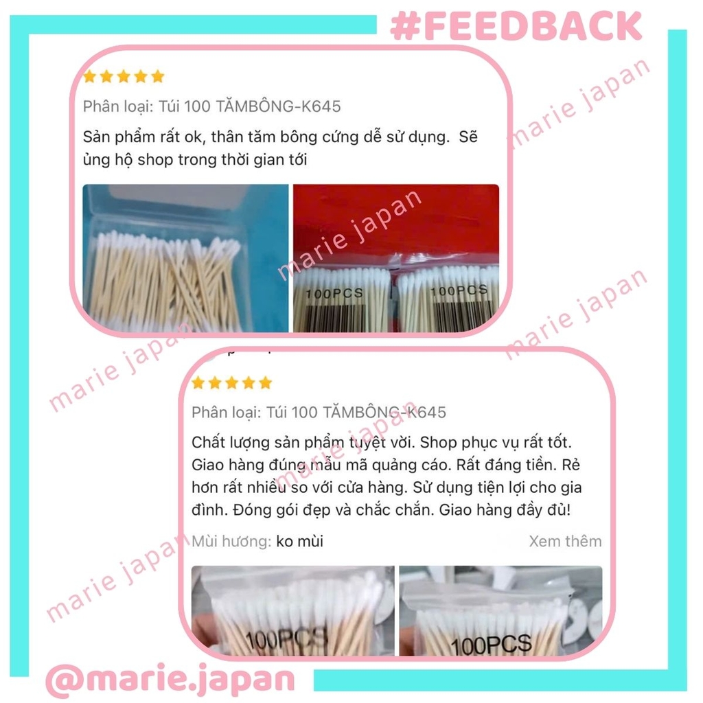 Tăm Bông Thân Gỗ Tự Nhiên Đa Năng Tiện Lợi An Toàn Vệ Sinh