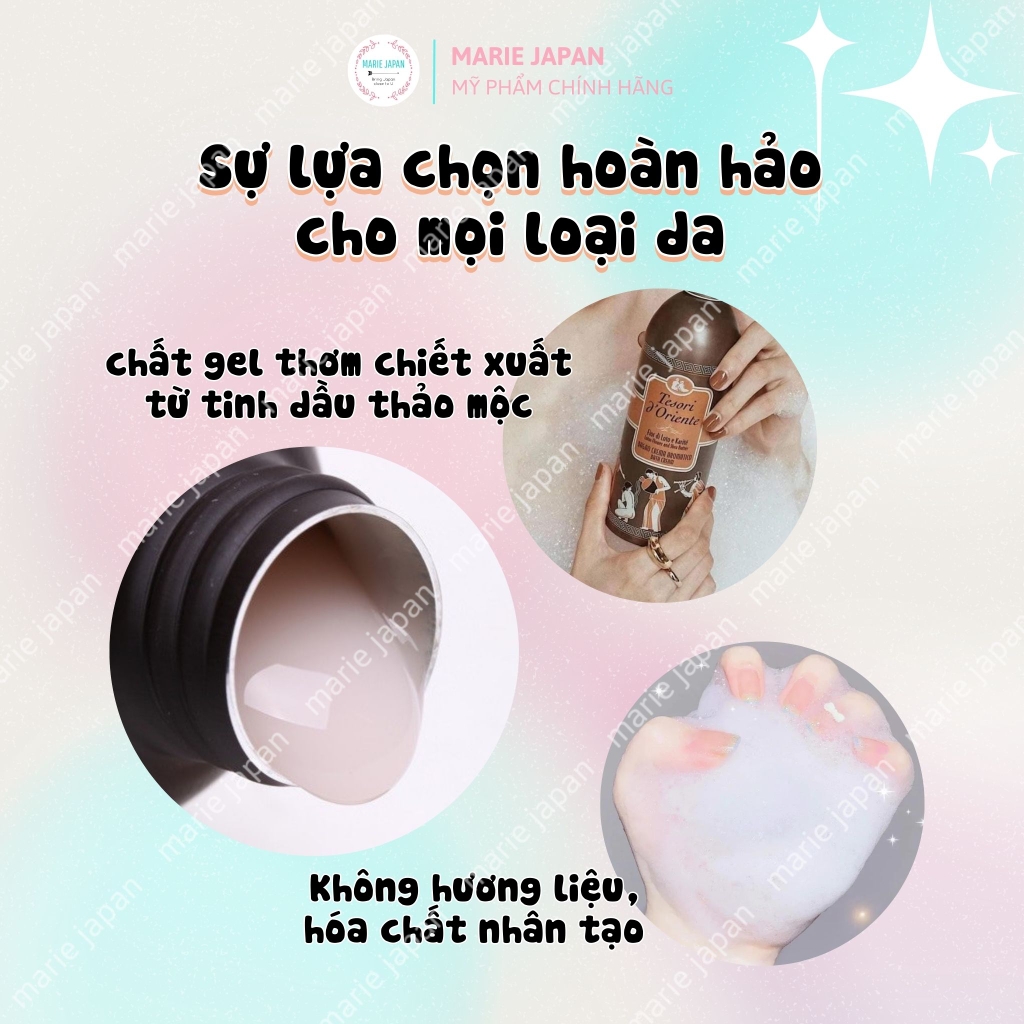 Sữa Tắm Hương Nước Hoa Tesori D'oriente Lưu Hương Quyến Rũ Sang Trọng Cao Cấp Chính Hãng Italy