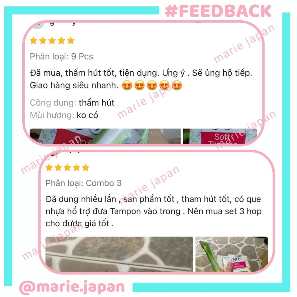 Băng Vệ Sinh Unicharm Sofy Soft Tampon Siêu Thấm Khô Thoáng Nhật Bản Hộp 9 Ống