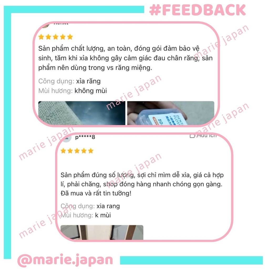 Tăm Chỉ Nha Khoa Dental Flossers Làm Sạch Kẽ Răng Mảng Bám Tiện Lợi Hộp 50 Cái