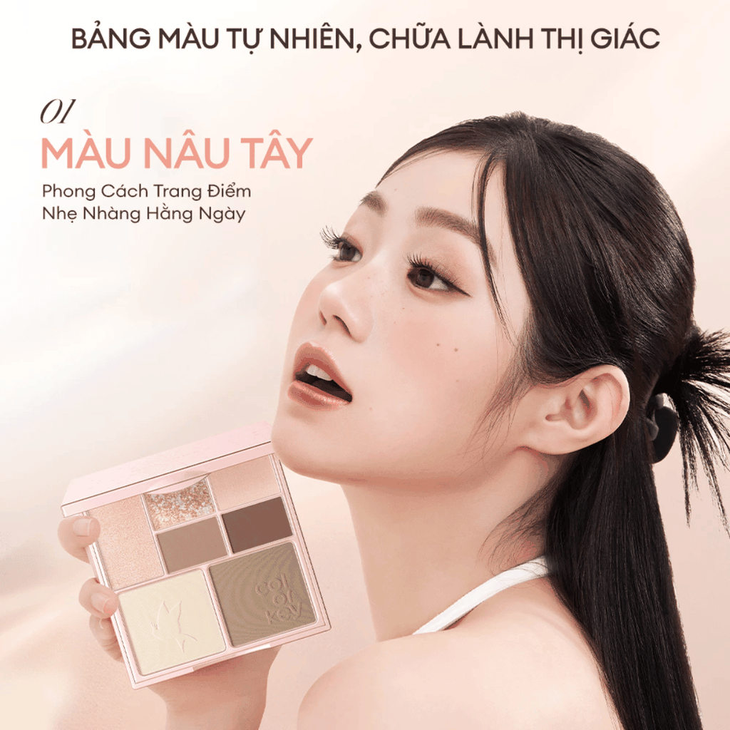 Bảng Phấn Trang Điểm Colorkey 7 Màu, Đa Năng, Phấn Mịn Dễ Tán, Nhỏ Gọn, Phù Hợp Makeup Hàng Ngày