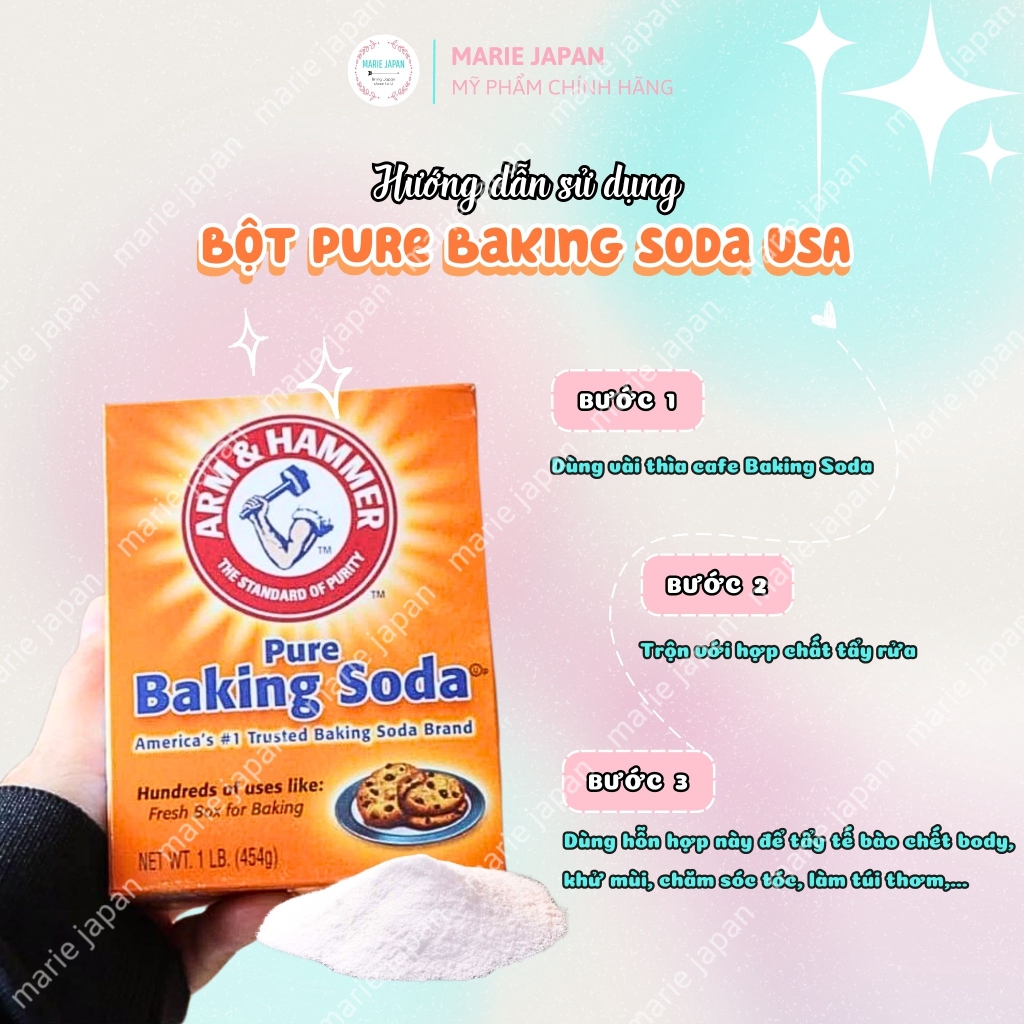 Bột Đa Công Dụng Pure Baking Soda Arm Hammer USA 454g
