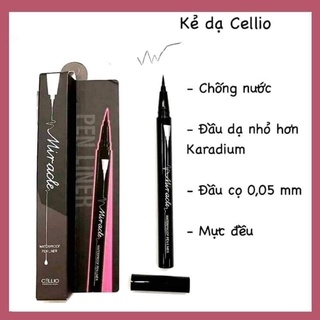 Bút Kẻ Mắt Dạ Cellio Không Lem Trôi Miracle Waterproof Pen Liner