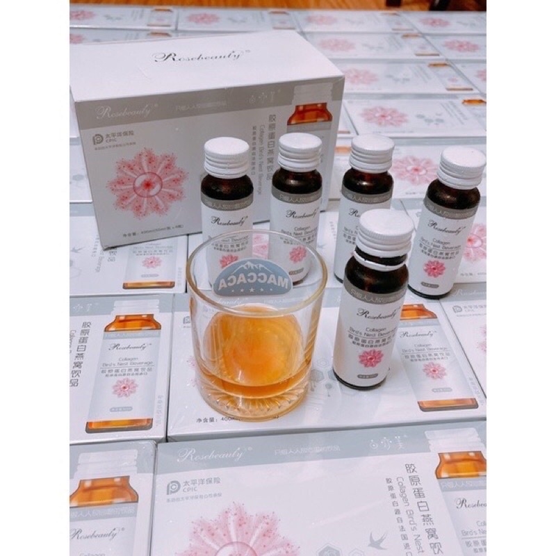 Nước Uống Collagen Yến Rose Beauty Hộp 8 Chai x 50ml