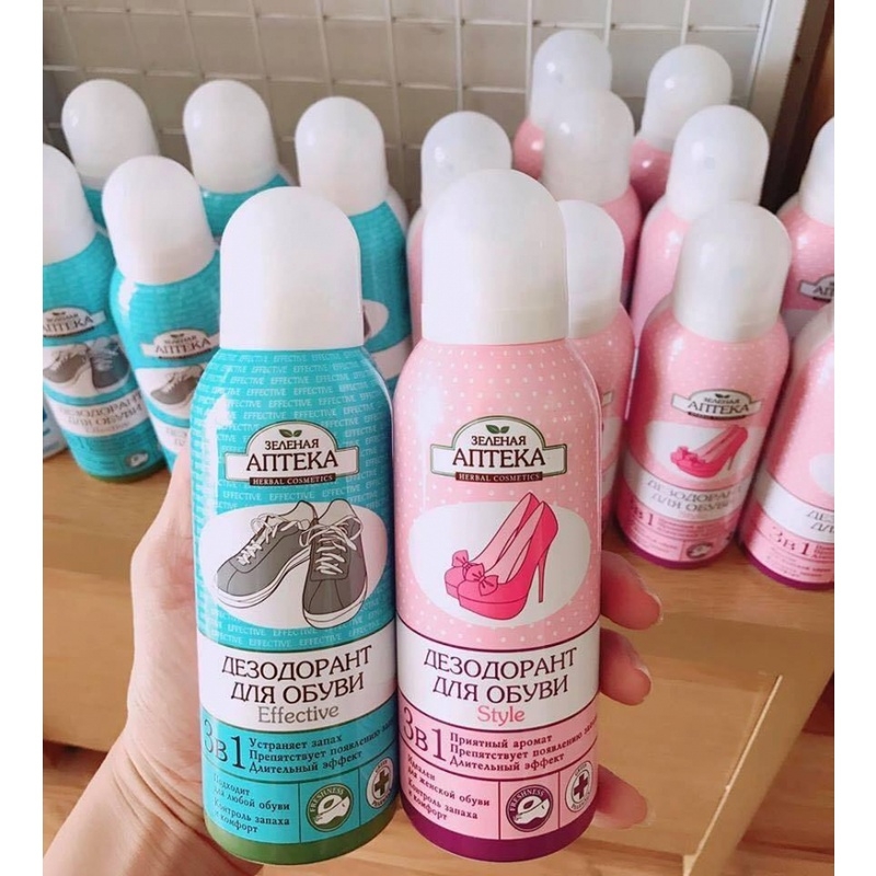 Xịt Khử Mùi Hôi Giày Zelenaya Apteka 3in1 Chai 150ml