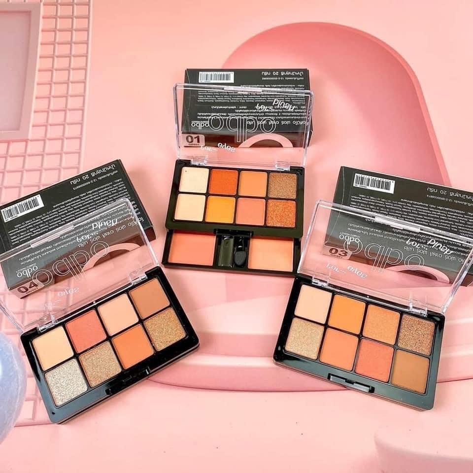 Set Phấn Mắt & Má Hồng ODBO 8 Ô Tông Cam Siêu Đẹp Eyeshadow And Blush Od1022 Thái Lan 20g