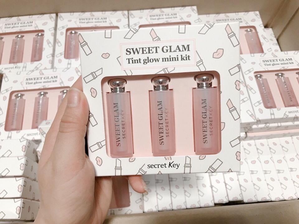 Set 3 Son Dưỡng Môi Có Màu Secret Key Sweet Glam Tint Glow Mini Kit