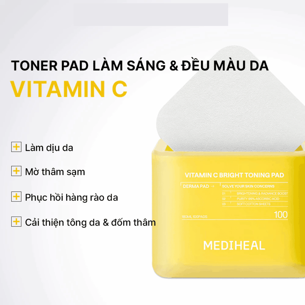 Toner Pad Mediheal Sạch Sâu Dưỡng Ẩm Sáng Da Hàn Quốc Hộp 100 Miếng