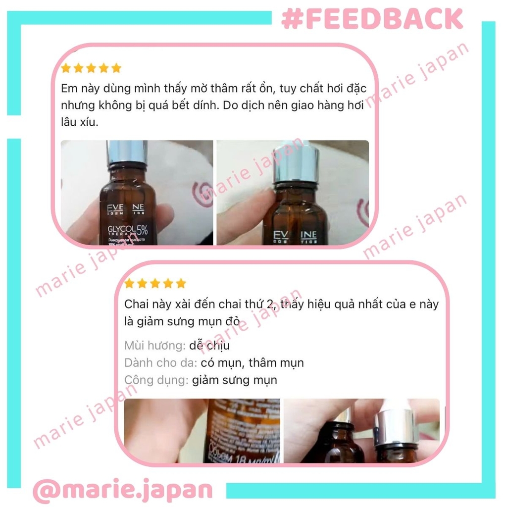 Serum Eveline 5% Glycol Therapy Sáng Da Mờ Thâm Mụn Hỗ Trợ Cải Thiện Nếp Nhăn Chai 18ml
