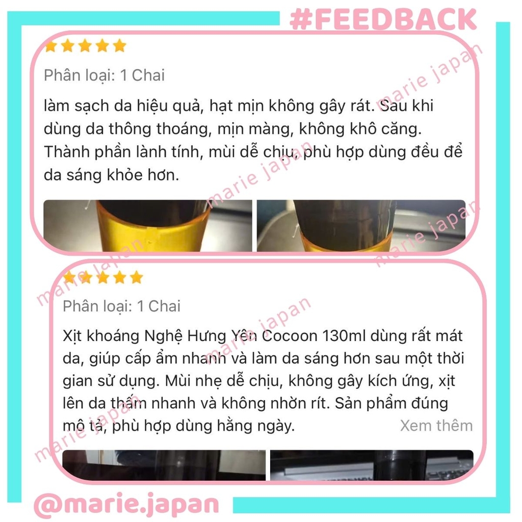 Xịt Khoáng Nghệ Hưng Yên Cocoon Turmeric Dưỡng Sáng Ẩm Da  Ngăn Ngừa Oxy Hóa Chai 130ml