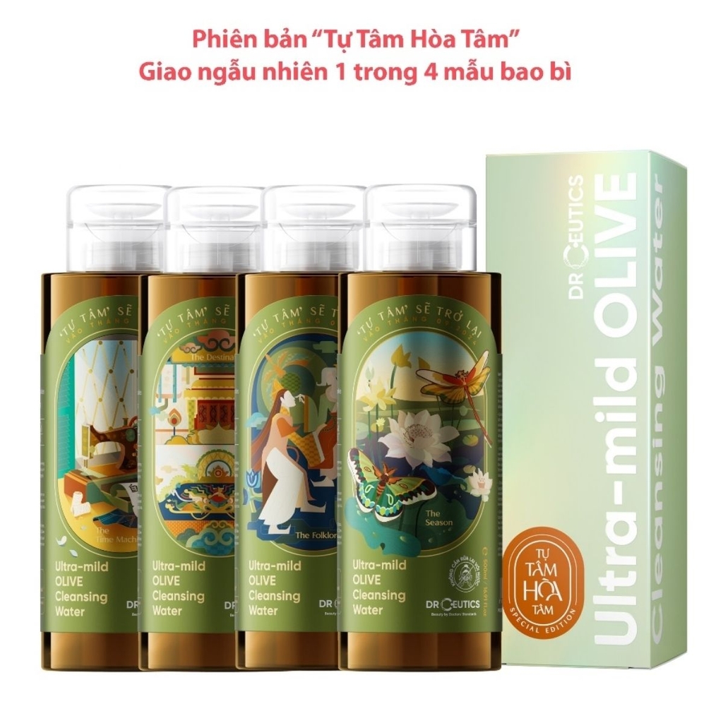 Nước Tẩy Trang DrCeutics Ultra-mild Olive Cleansing Water Lành Tính Dịu Nhẹ Làm Sạch Sâu Dưỡng Ẩm Dành Cho Mọi Loại Da 500ml