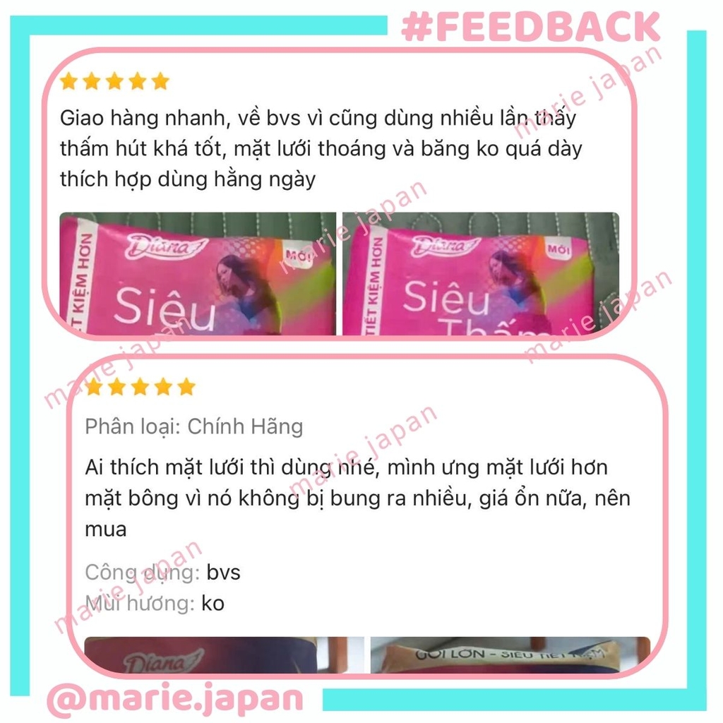 Băng Vệ Sinh Unicharm Diana Siêu Mỏng Có Cánh Siêu Thấm Khô Thoáng Thoải Mái