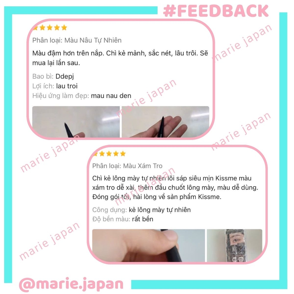 Chì Kẻ Mày 2 Đầu Kiss Me Heavy Rotation Tự Nhiên Sắc Nét Chống Lem Trôi Eyebrow Pencil & Powder Nhật Bản