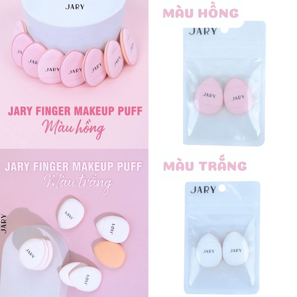 Mút Trang Điểm Ngón Tay Jary Finger Makeup Puff Lớp Nền Hoàn Hảo Dễ Dàng Tiện Lợi ( Set 2 Miếng)