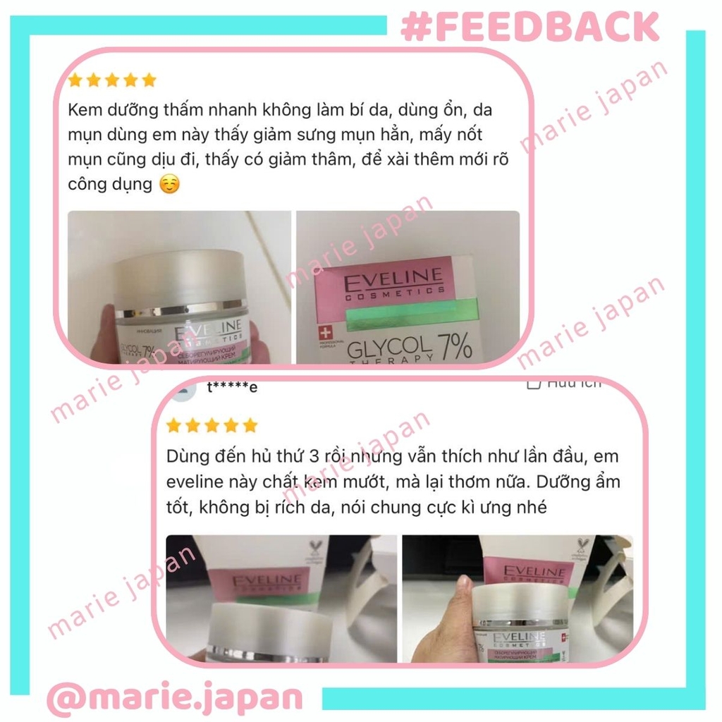 Kem Dưỡng Eveline Organic Aloe + Collagen 3in1 Cấp Ẩm Làm Dịu Phục Hồi Da Hư Tổn Hộp 50ml