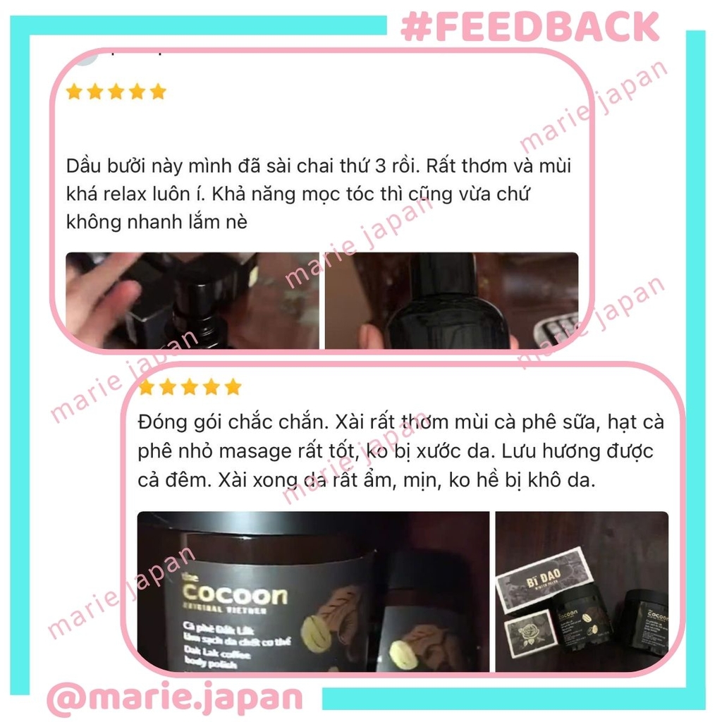 Combo Cocoon 2 Món 1 Tẩy Tế Bào Chết Body Cà Phê Mịn Da 200ml + 1 Xịt Dưỡng Tóc Vỏ Bưởi Giảm Gãy Rụng 140ml 