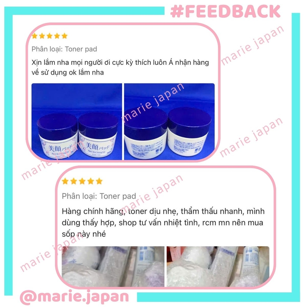 Toner Pad Meishoku Bigan Skin Toning Dịu Da Cân Bằng Dầu Nhờn Hỗ Trợ Ngăn Ngừa Mụn Nhật Bản Hộp 60 Miếng