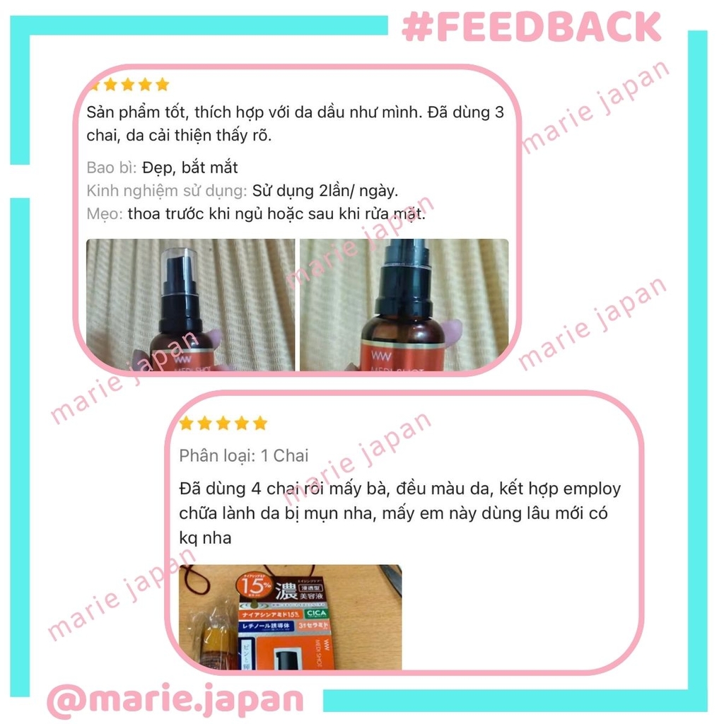 Serum Meishoku NA15 Dưỡng Sáng Cải Thiện Nếp Nhăn Ngừa Lão Hóa Medi Shot Wrinkle Essence Nhật Bản Chai 30ml