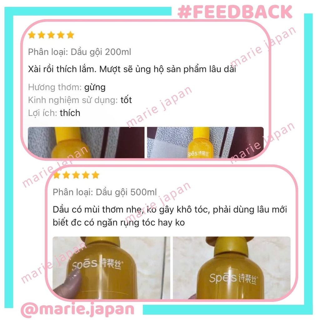 Dầu Gội Spes Collagen Chiết Xuất Gừng Sạch Sâu Giảm Gãy Rụng Tóc Chắc Khỏe Bồng Bềnh