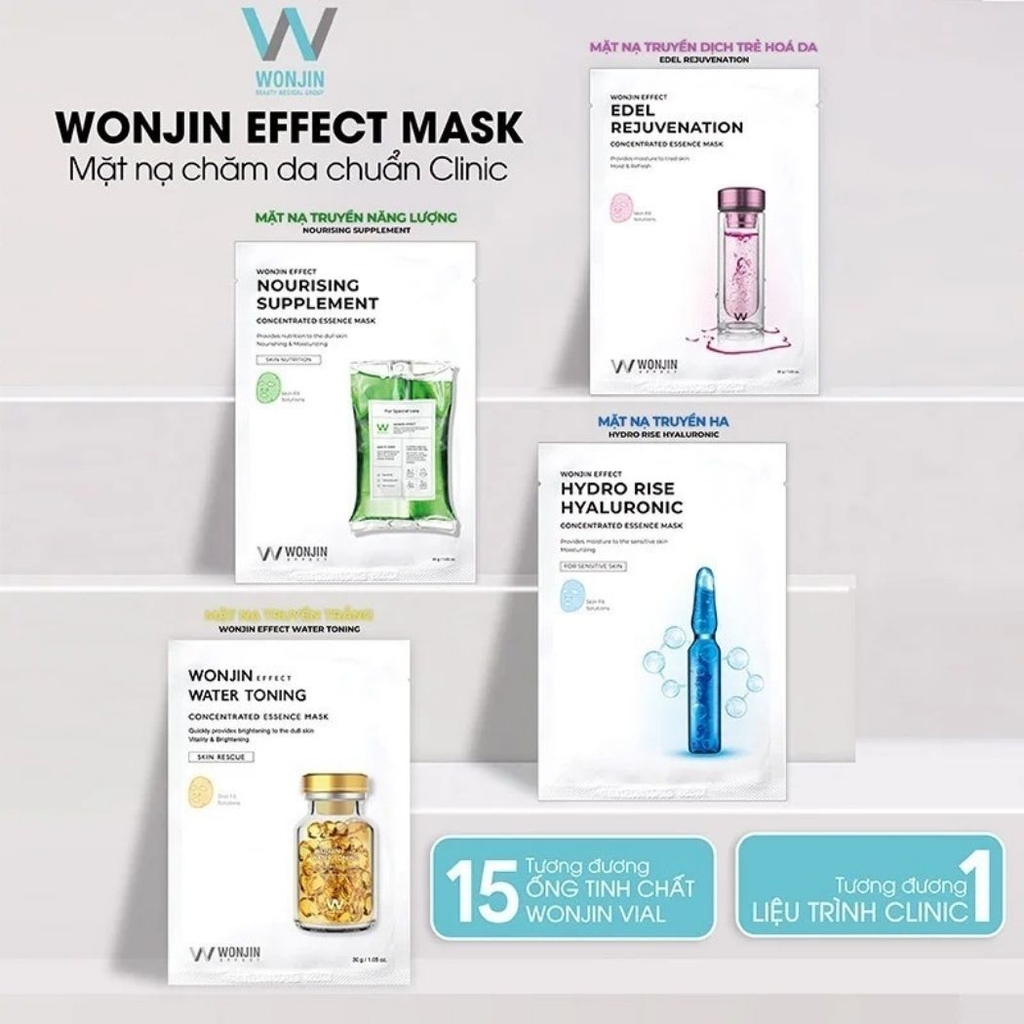 Mặt Nạ Wonjin Effect Concentrated Essence Cấp Ẩm Dưỡng Sáng Phục Hồi Da Hàn Quốc Hộp 10 Miếng