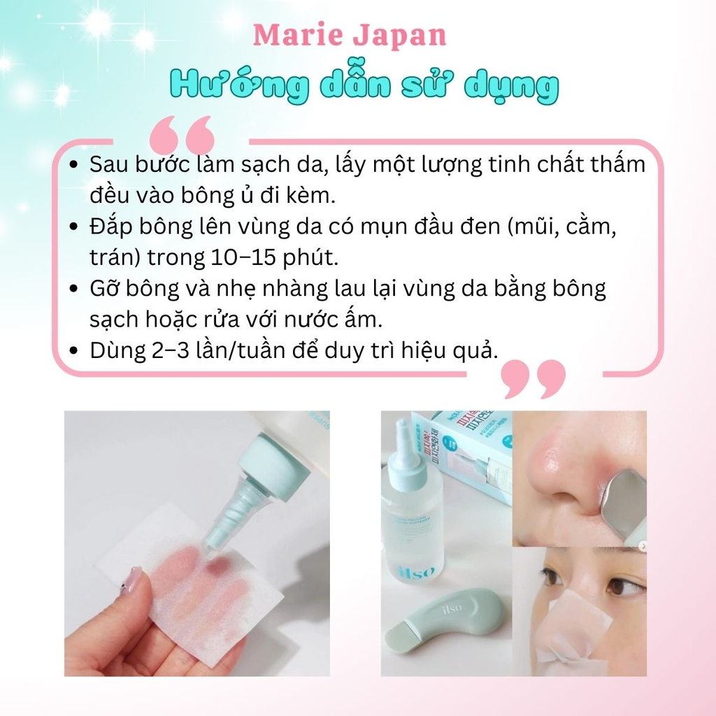 Tinh Chất Ủ Mụn Đầu Đen ILSO Melting Sebum Làm Mềm Sợi Bã Nhờn Hàn Quốc Hộp 150ml + 40 Miếng Bông Ủ
