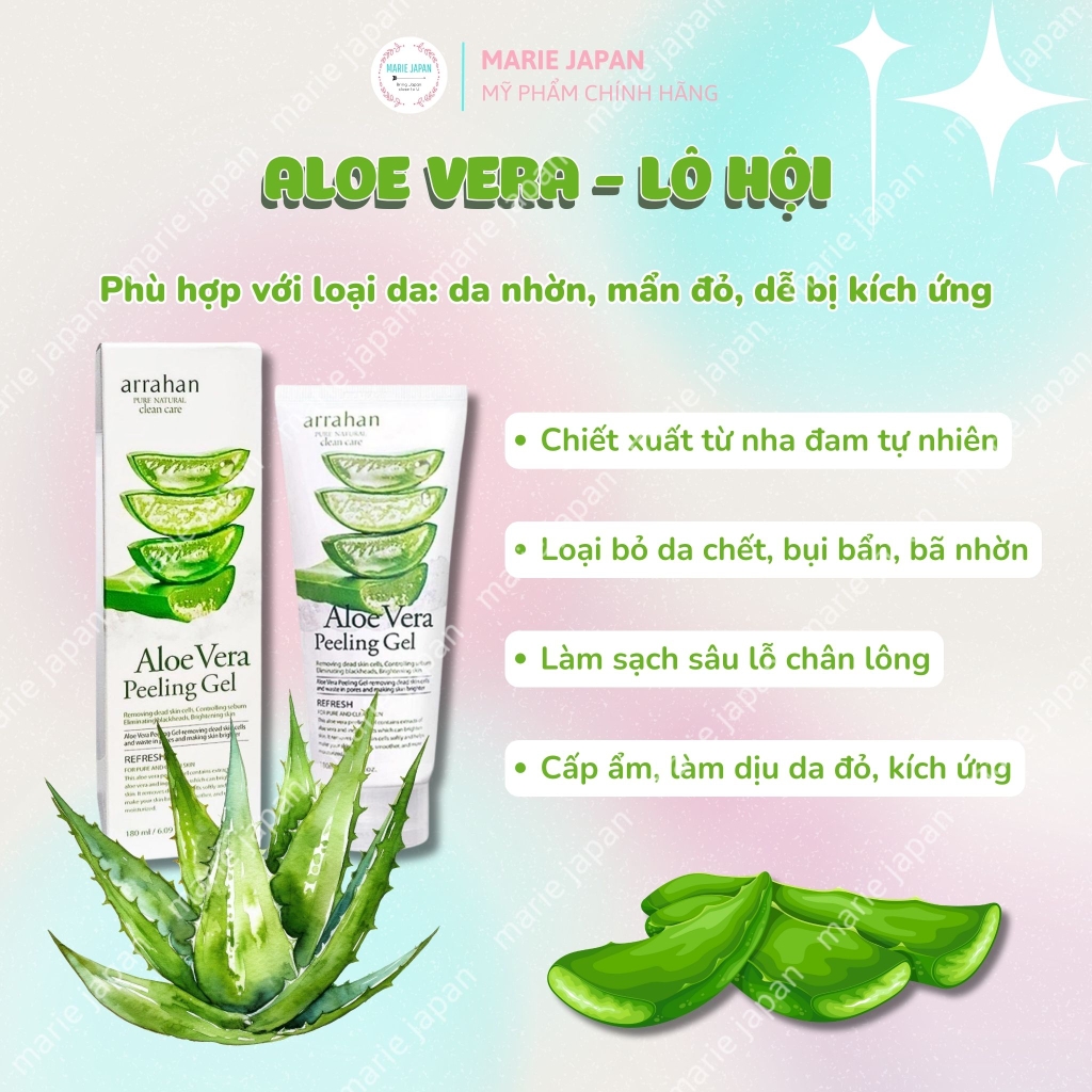 Tẩy TBC Arrahan Pure Natural Peeling Gel - APPLE TÁO Tuýp 180ml