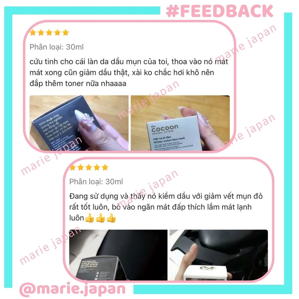 Mặt Nạ Bí Đao Cocoon Winter Melon Face Mask Giảm Mụn Kiểm Soát Dầu Nhờn Dưỡng Ẩm Da Hũ 30ml