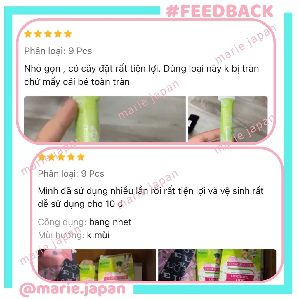 Băng Vệ Sinh Unicharm Sofy Soft Tampon Siêu Thấm Khô Thoáng Nhật Bản Hộp 9 Ống