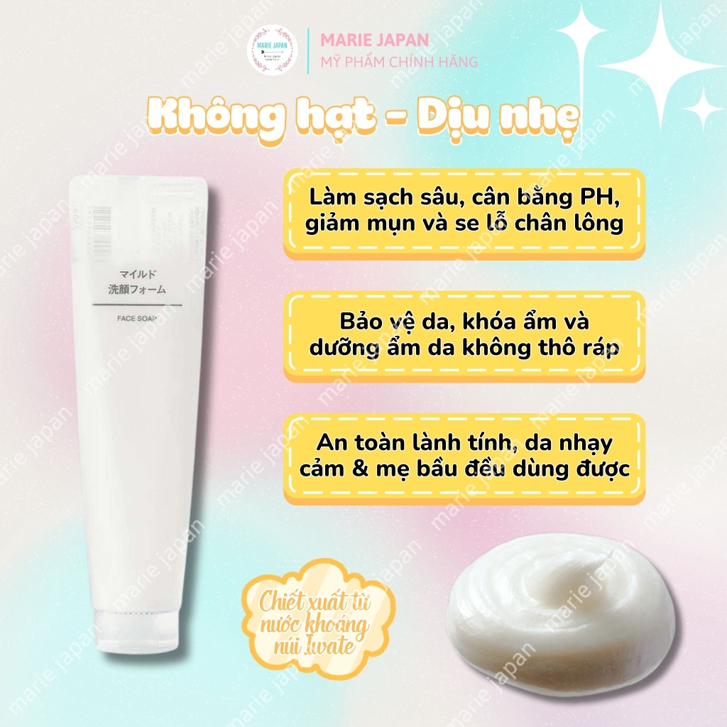 SRM Muji Face Soap Scrub Nhật Bản - CÓ HẠT SẠCH SÂU Tuýp 120g