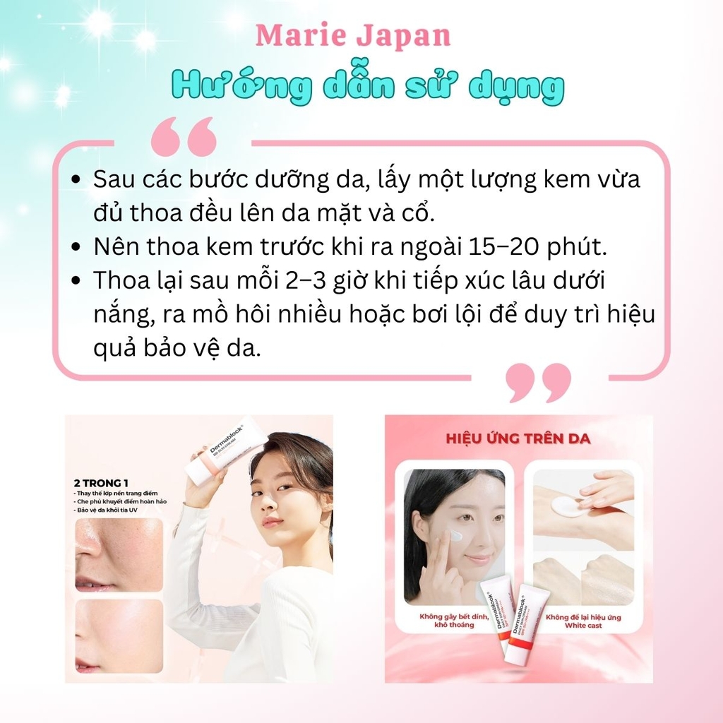 Kem Chống Nắng Dermablock Sun Cream SPF 50+ PA++++ Bảo Vệ Da Dưỡng Ẩm Nâng Tone Hàn Quốc Tuýp 35ml