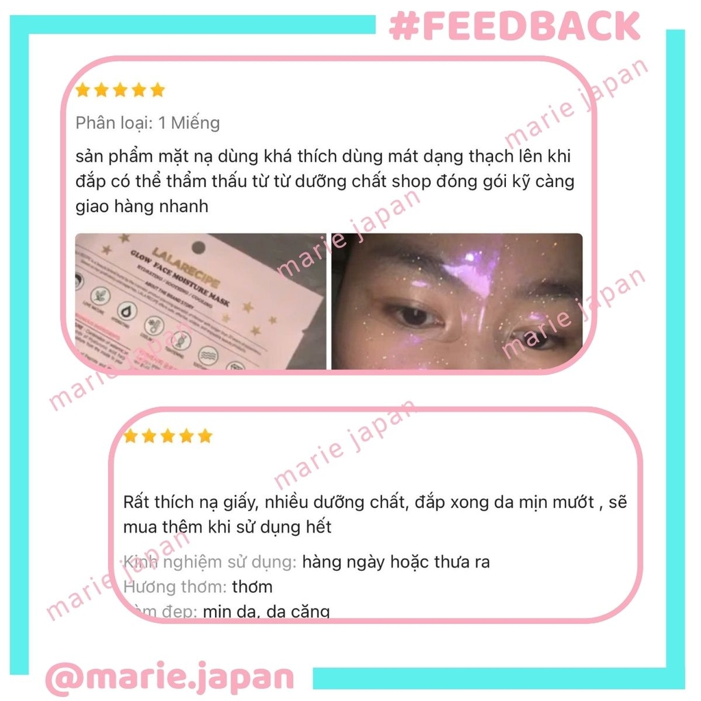 [1 Miếng Lẻ] Mặt Nạ Thạch Lalarecipe Glow Face Moisture Mask Dưỡng Ẩm Sáng Da Chống Lão Hóa Hàn Quốc