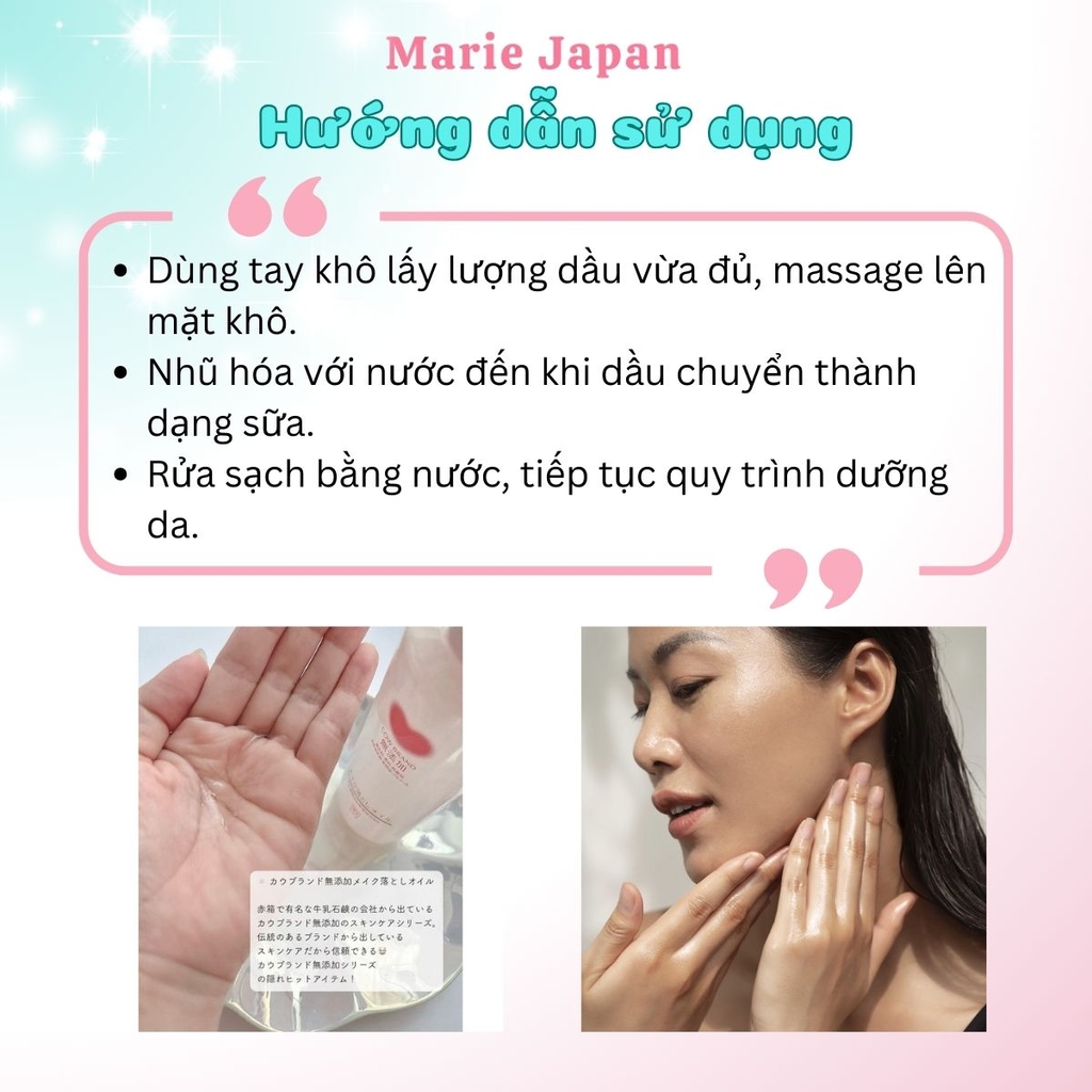 Dầu Tẩy Trang Cow Tim Hồng Dưỡng Ẩm Làm Sạch Dịu Nhẹ Sáng Mịn Cho Da Nhạy Cảm Nhật Bản 150ML