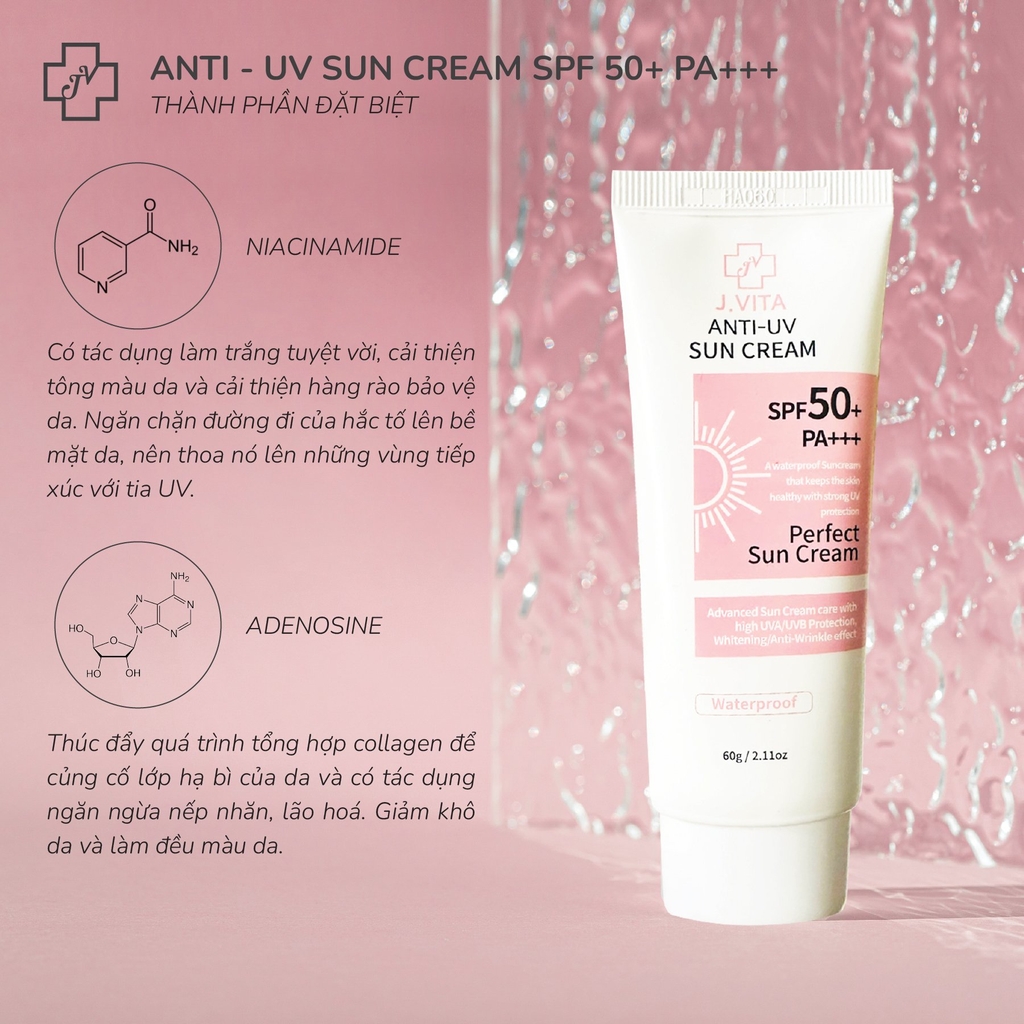 Kem Chống Nắng J.Vita ANTI-UV Sun Cream SPF 50+PA+++ Hàn Quốc 60g