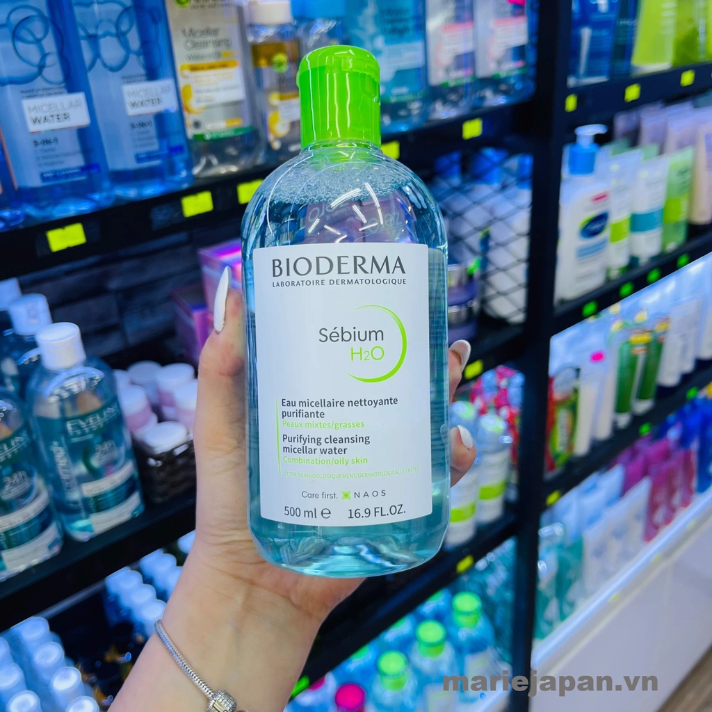 Nước Tẩy Trang Bioderma Sebium H2O - HỒNG DA NHẠY CẢM Chai 500ml