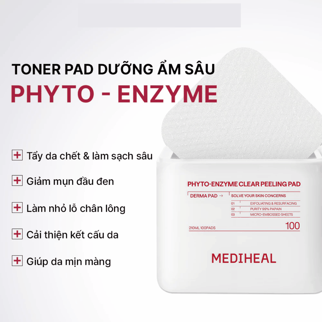 Toner Pad Mediheal Sạch Sâu Dưỡng Ẩm Sáng Da Hàn Quốc Hộp 100 Miếng