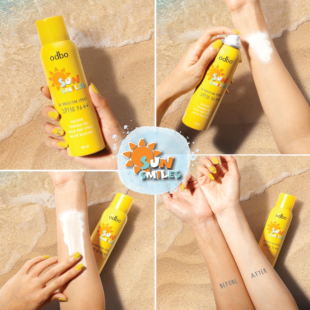 Xịt Chống Nắng Odbo Sun Smiles Nâng Tông Sáng Da Toàn Thân SPF50 Thái Lan 100ml